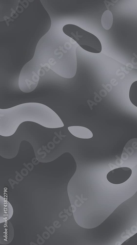 Abstract smooth black and white gradient background with flowing curves, creating a soft and elegant monochrome wave texture.