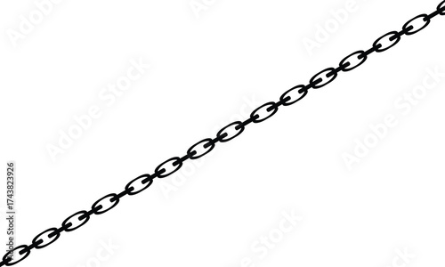 Chain link black silhouette vector illustration.chain - set of chains shape silhouette pattern, seamless repeatable texture background.