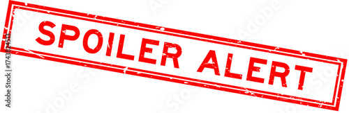 Grunge red spoiler alert word rsquare ubber seal stamp on white background