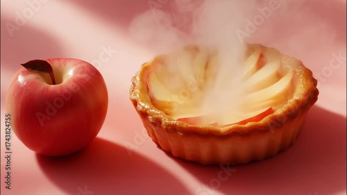 Freshly Baked Apple Tart with Golden Crust and Caramelized Apple Slices