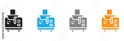 Vibrant juicer icons offer a modern touch for health-focused campaigns, kitchenware promotions, or refreshing food blog designs. Perfect for showcasing healthy lifestyles.