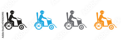 Showcasing mobility solutions with these vibrant wheelchair icons, perfect for illustrating accessibility, inclusivity, and care in your designs. Great for promoting independence.