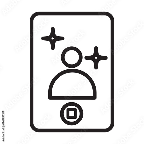 video record icon with outline style and black color