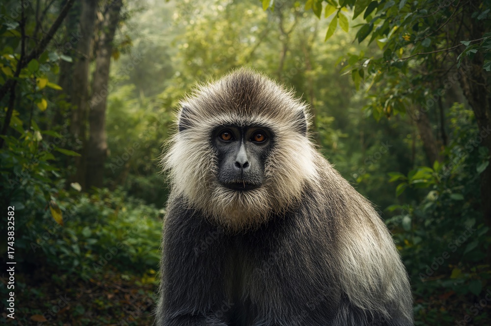 Fototapeta premium Close-up portrait of a langur primate