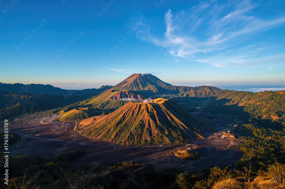 Fototapeta premium Volcanic landscape in Southeast Asia