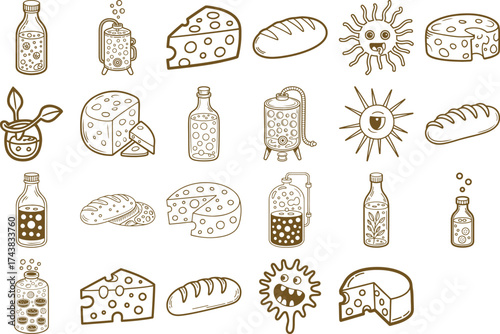 Fresh dairy and bakery products with probiotics for gut health and fermentation process