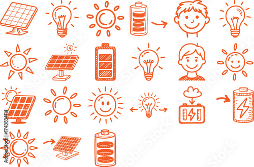 Visualize sustainable energy solutions with bright solar panels and battery storage