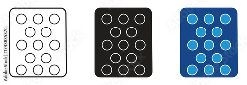 Bubble wrap icon set, bubble packaging protection sheet sign. Vector illustration .