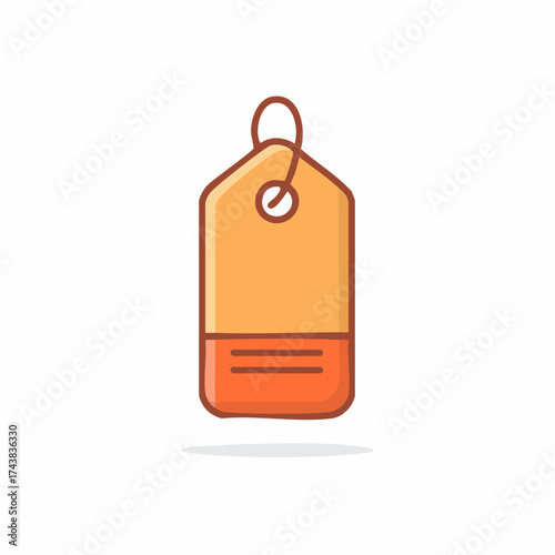 Orange Price Tag Icon for Discount or Retail, Shopping, Price Labels, Sales
