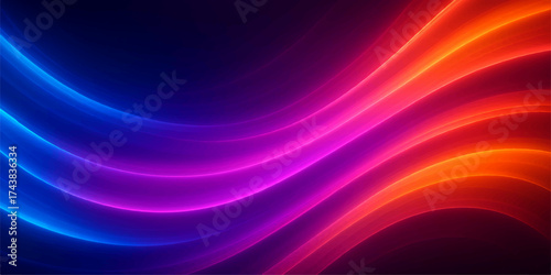 The colorful abstract background vector illustration features a flowing texture of glowing purple and blue waves, creating a dynamic motion design