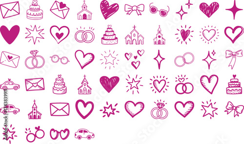 Celebrate love with this charming vector pattern perfect for wedding themes designs