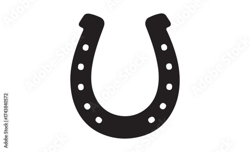 Horse shoe silhouette, Horseshoe icon vector illustration