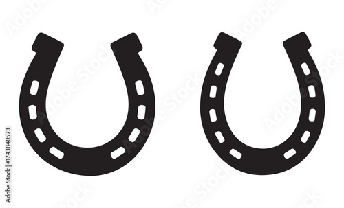 Horseshoe silhouette vector set, Horseshoe icon