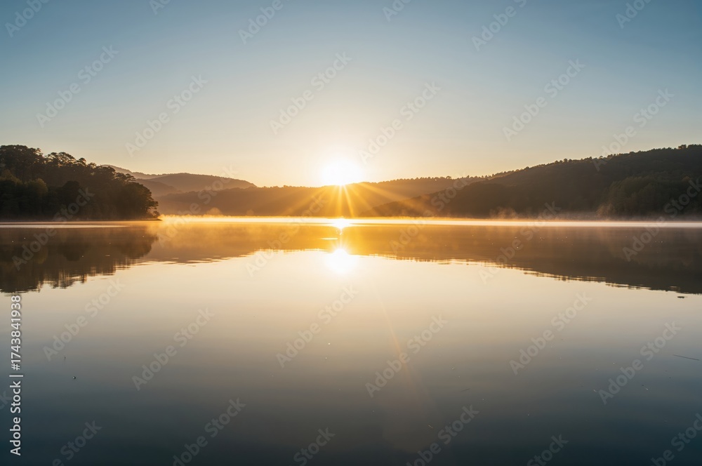 Fototapeta premium Early Day Perspective of the Water Storage Basin