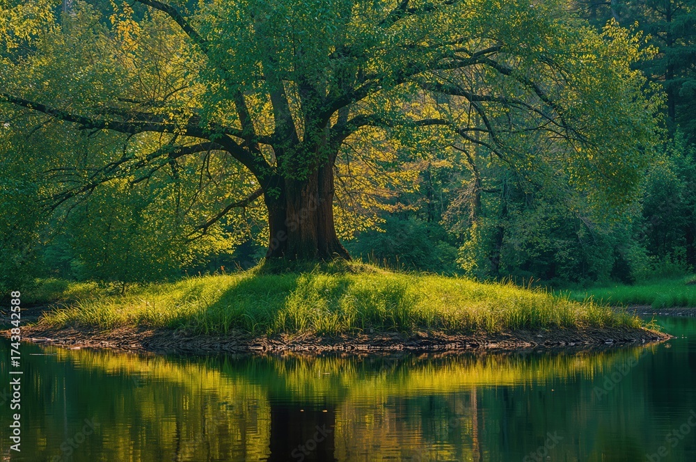 Fototapeta premium Silhouette of a Tree in a Natural Setting