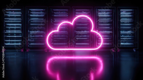 Cloud storage concept. Digital data backup and online file management technology.