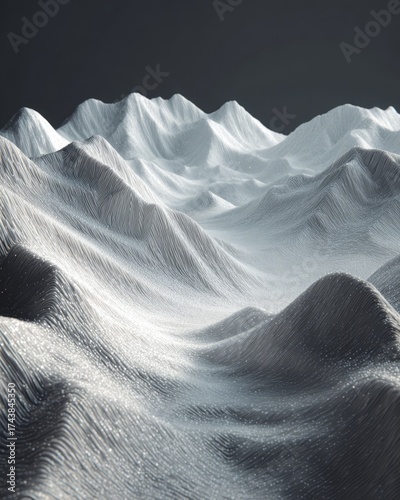 Wallpaper Mural Abstract White Data Landscape with Flowing Line Topography. AI generative Torontodigital.ca