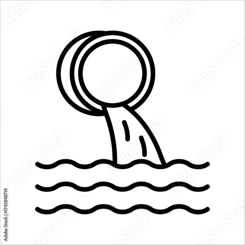 waste water Icon. Symbol isolated white background. vector illustration. color editable.