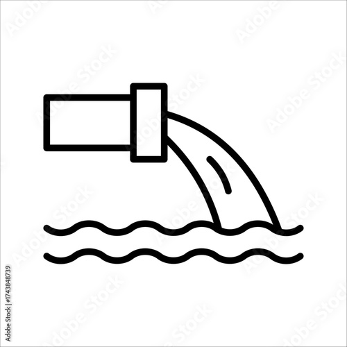 waste water Icon. Symbol isolated white background. vector illustration. color editable.