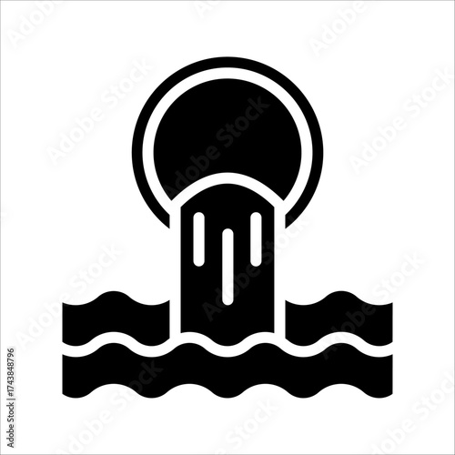 waste water Icon. Symbol isolated white background. vector illustration. color editable.