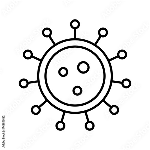 Cancer cell Icon .Symbol isolated white background. vector illustration. color editable.
