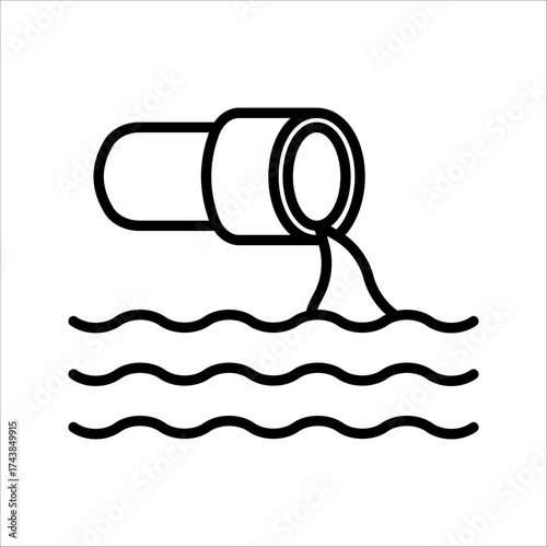 waste water Icon. Symbol isolated white background. vector illustration. color editable.