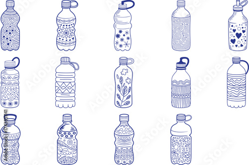 Stay hydrated with these uniquely patterned reusable water bottles, eco-friendly design