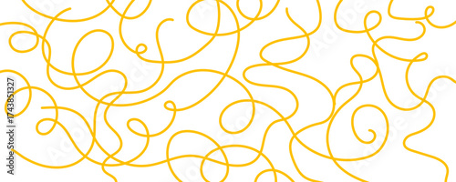 Pasta pattern background, spaghetti food pattern. Italian noodle curly bg