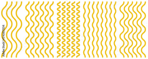 Pasta pattern background, spaghetti food pattern. Italian noodle curly bg