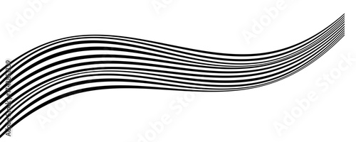 Black line wave pattern. Optical illusion stripe background, abstract geometric wavy texture