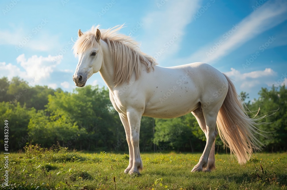 Obraz premium Pale-colored small horse