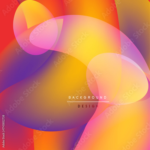 Abstract fluid shapes blend vibrant colors. Gradient transitions create dynamic visual effect. Modern design element for backgrounds.