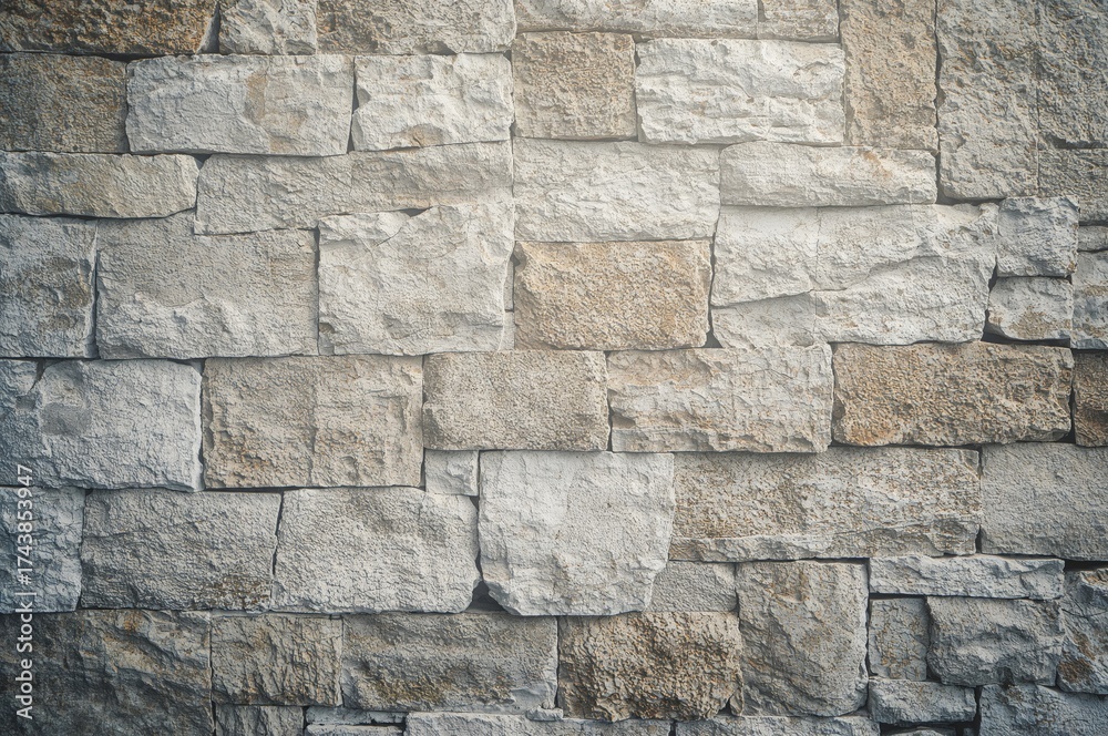 Obraz premium Concrete and sandstone block wall texture with abstract pattern and grunge design