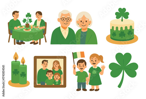 St. patrick's day celebration: family gathering with irish symbols and festivities
