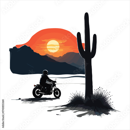 motorcycle on the desert, bike, vector, motorcycle, illustration, sport, bicycle, silhouette, motorbike, motocross, race, speed, ride, art, cartoon, extreme, jump, design, grunge, vintage, biker, moto