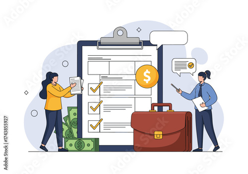 Examining financial documents and planning for successful business strategy.