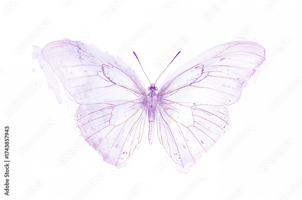 Obraz premium Isolated watercolor painting of a butterfly on a white background
