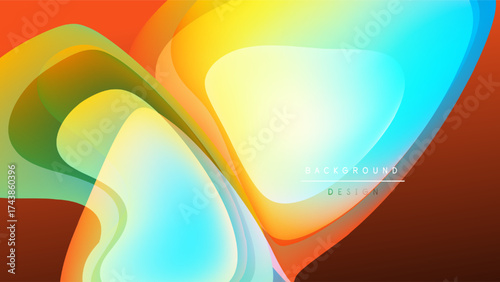 Abstract colorful layers create flowing shapes. Bright hues blend, forming dynamic visual experience. Background is black.