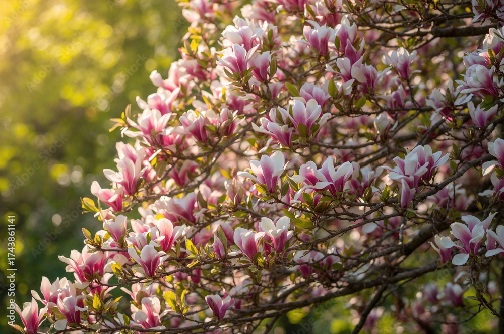 Fototapeta premium Magnolia blossoms in full bloom