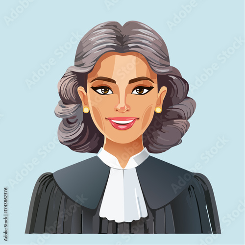 Judge woman portrait with transparent background