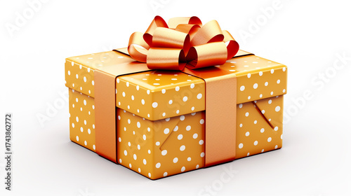 Wrapped Gift Box Isolated White Background
