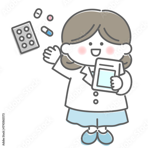 Pharmacist explaining medicine