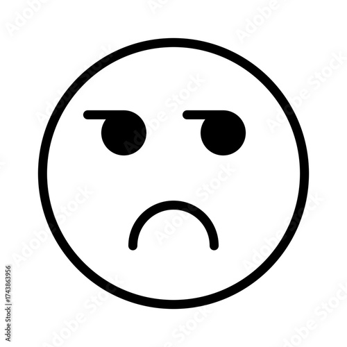 Suspicious emoji face shows doubt and skepticism.