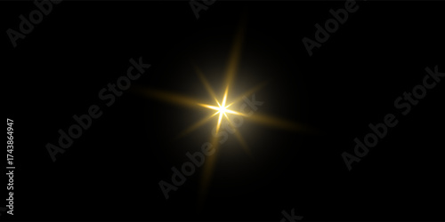 Sun flare on the black background. Eps 10