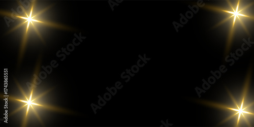 Sun flare on the black background. Eps 10