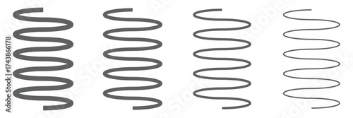 Flexible spring icon vector outline set illustration sign