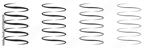 Flexible spring icon vector outline set illustration sign