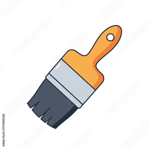 Orange paint brush tool for home renovation and painting.