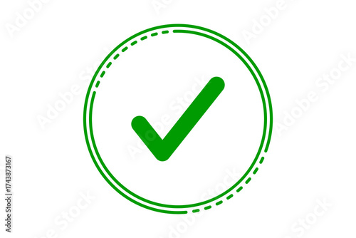 Free Download Green check mark symbol inside a double green circle, isolated on transparent background - GFXLoad