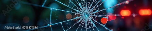 Wallpaper Mural Shattered Window Aftermath of Violent Crime Scene - Close-up Image of Jagged, Dangerous Glass Reflecting Destruction and Security Risks Torontodigital.ca